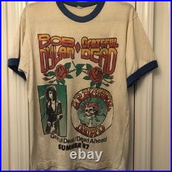 Bob Dylan Grateful Dead / Tour Summer 87 rare T-shirt Large