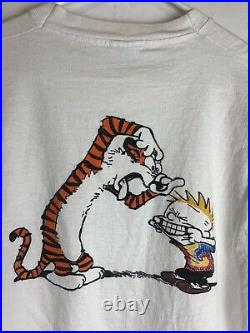 Calvin And Hobbes Vintage Grateful Dead Tie-Dye White Fruit Of The Loom T-Shirt