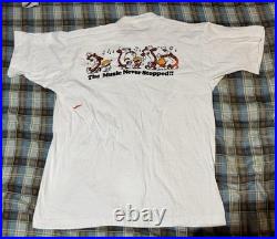 Calvin And Hobbs Grateful Dead The Music Never Stopped Vintage T-Shirt