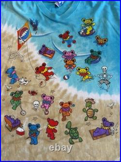Excellent Original 1999 Grateful Dead Beach Bears Tie Dye Vintage T-shirt XXL