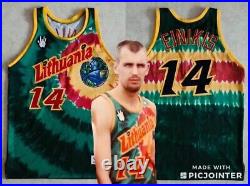 Extremely Rare Lithuania Basketball Jersey Grateful Dead Gintaras Einikis Worn