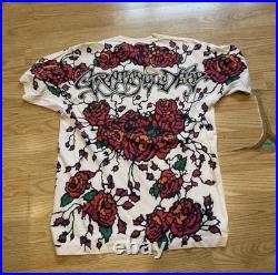 GRAIL Grateful Dead Skull And roses 1992 Single Stitch All Over Print Size Large