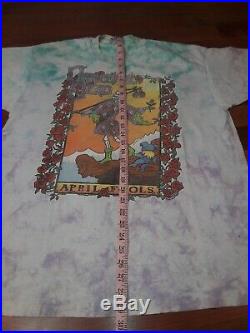 GRATEFUL DEAD 1993 T-SHIRT APRIL FOOLS JOKER shirt roses
