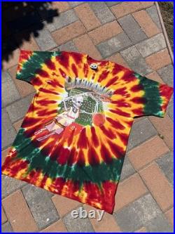 GRATEFUL DEAD LITHUANIA 1992 Vintage Basketball Shirt Liquid Blue Large Tie Dye