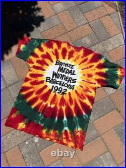 GRATEFUL DEAD LITHUANIA 1992 Vintage Basketball Shirt Liquid Blue Large Tie Dye