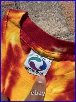 GRATEFUL DEAD LITHUANIA 1992 Vintage Basketball Shirt Liquid Blue Large Tie Dye