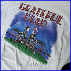 GRATEFUL DEAD Original 1981 T-Shirt M Golden Gate Bridge Skeleton? SUPER RARE