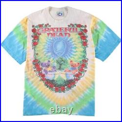 GRATEFUL DEAD T-Shirt Size XL Tie Dye Multicolor Cotton LIQUID BLUE Vintage 90's
