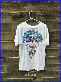 GRATEFUL DEAD T-Shirt VINTAGE CHICAGO ICE CREAM used Size XL Rare liquid blue