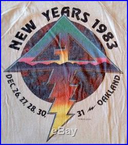 GRATEFUL DEAD VINTAGE SHIRT 1982 New Years Concert Kelly Mouse 1980s MEMORYLEN