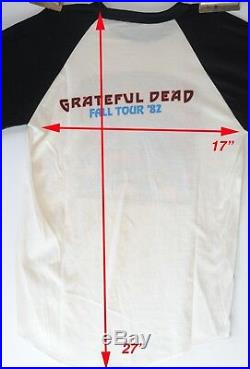 GRATEFUL DEAD VINTAGE SHIRT Rare 1982 Fall Tour 2 Sided 1980's, Baseball sleeves