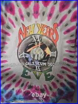 GRATEFUL DEAD VTG 1992 Oakland New Year's Eve Tie Dye Shirt Sz XL Single Stitch