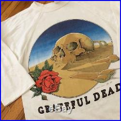 GRATEFUL DEAD Vintage 1981 European Tour T Shirt 80s 3/4 Sleeve Jerry Garcia