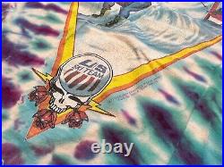 GRATEFUL DEAD Vintage Adult L 1994 1995 Winter Tour US Ski Team LS Tye Dye Shirt