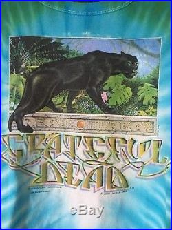 GRATEFUL DEAD Vintage Jaguar Shirt 1987 1989 Rainforest Sz XL Tie Dye
