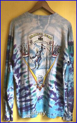 GRATEFUL DEAD Vtg Adult XL 1994 1995 Winter Tour US Ski Team LS Tye Dye Shirt