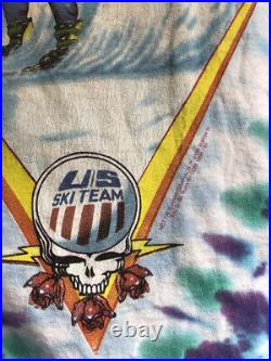 GRATEFUL DEAD Vtg Adult XL 1994 1995 Winter Tour US Ski Team LS Tye Dye Shirt