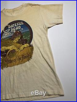 Grateful Dead 1973 Vintage Medium Shirt Wake The Flood Cloaked Harvesting Wheat