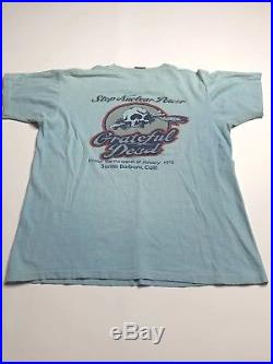 Grateful Dead 1978 Vintage Medium Shirt Stop Nuclear Power Blue Santa Barbara
