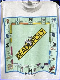 Grateful Dead 1980s Vintage T Shirt DEADOPOLY FOTL M Jerry Garcia Band Tee RARE