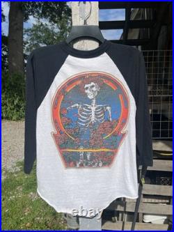 Grateful Dead 1980s Vintage T Shirt Raglan Single Stitch tour Jerry Garcia