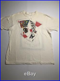 Grateful Dead 1989 Vintage XL Tour Shirt Castle Of Cards Skulls Bones Rose PA MI