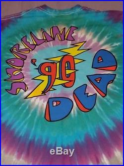 Grateful Dead 1990 Shoreline Amphitheatre Tour Tie-Dye Shirt NOS Vintage L
