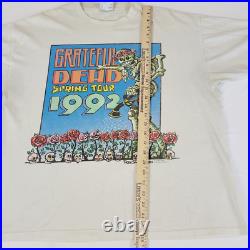 Grateful Dead 1992 Spring Tour Tee Brockum Tag Skeleton Flowers XL