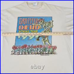 Grateful Dead 1992 Spring Tour Tee Brockum Tag Skeleton Flowers XL