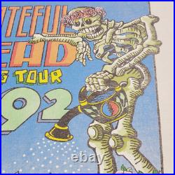 Grateful Dead 1992 Spring Tour Tee Brockum Tag Skeleton Flowers XL