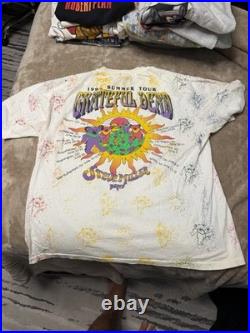 Grateful Dead 1992 Summer Tour All-Over Print White Graphic T-Shirt