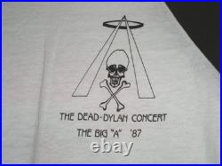 Grateful Dead Bob Dylan Concert Raglan Jersey Shirt Vintage 1987 Anaheim Stadium