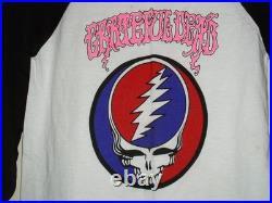 Grateful Dead Bob Dylan Concert Raglan Jersey Shirt Vintage 1987 Anaheim Stadium
