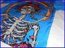 Grateful Dead Button Up DRAGONFLY Shirt LARGE SKULL & ROSES Album Poster Art