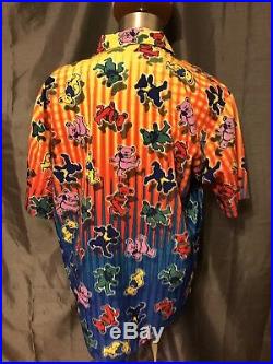 Grateful Dead Button Up Shirt Dragonfly Mens Sz L Tie Dye Psychedelic rare
