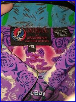 Grateful Dead By Dragonfly Button Up Shirt XXL Tie Dye Skulls Floral Hawaiian
