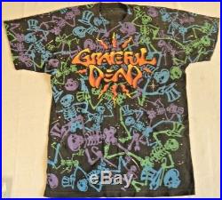 Grateful Dead Dead Space Dancing Skeleton T-Shirt XL 1992 small hole no tag fade