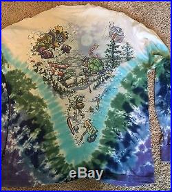 Grateful Dead Downhill Ski Skiing Bear Tie Dye 1996 Shirt XL Long Sleeve Vintage