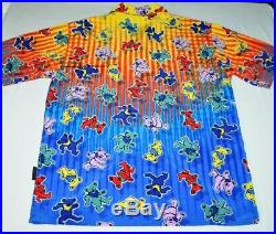 Grateful Dead Dragonfly Mens Button Up Shirt Dancing Bears Psychedelic Color L