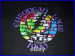 Grateful Dead Europe 1990 Berlin Wall Art Steal Your Face Concert T-shirt-xl-new