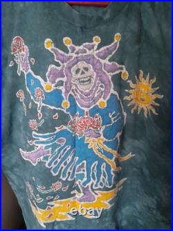 Grateful Dead Jester Sun Skeleton Tie Dye Graphic T-Shirt Rock & Pop Music Band