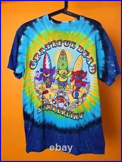 Grateful Dead LIQUID BLUE Time Beach Bear shirt Mens Size M Tie Dye T-Shirt