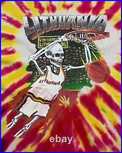 Grateful Dead Lithuania 1992 Barcelona Basketball Men's X-Large T-Shirt Tie Dye