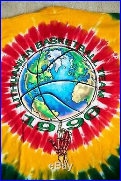 Grateful Dead Lithuania Basketball T-Shirt XL Liquid Blue 1996