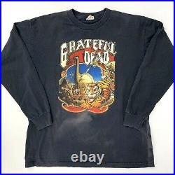 Grateful Dead Long Sleeve Shirt Vintage 90s Without A Net Rick Griffin Tiger XL
