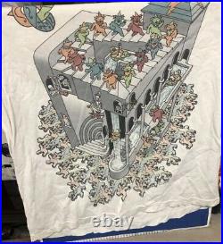 Grateful Dead MC Escher 1993 Dancing Bears Vintage Liquid Blue Shirt