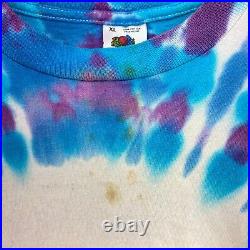 Grateful Dead Mushroom Tie Dye Blue Vintage T-shirt Single Stich Size XL