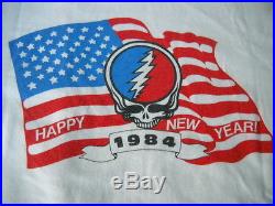 Grateful Dead New Years Eve Concert 1984 Steal Your Face Flag T-shirt-s-new-rare