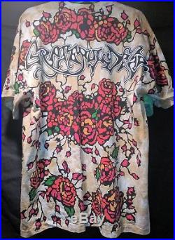 Grateful Dead RARE HTF 1992 Brockum GDM Bertha Roses tie dye vintage XL T Shirt