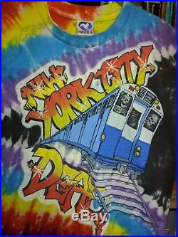 Grateful Dead Shirt 1991 New York City Concert Graffiti MSG NYC Tie Dye Shirt L